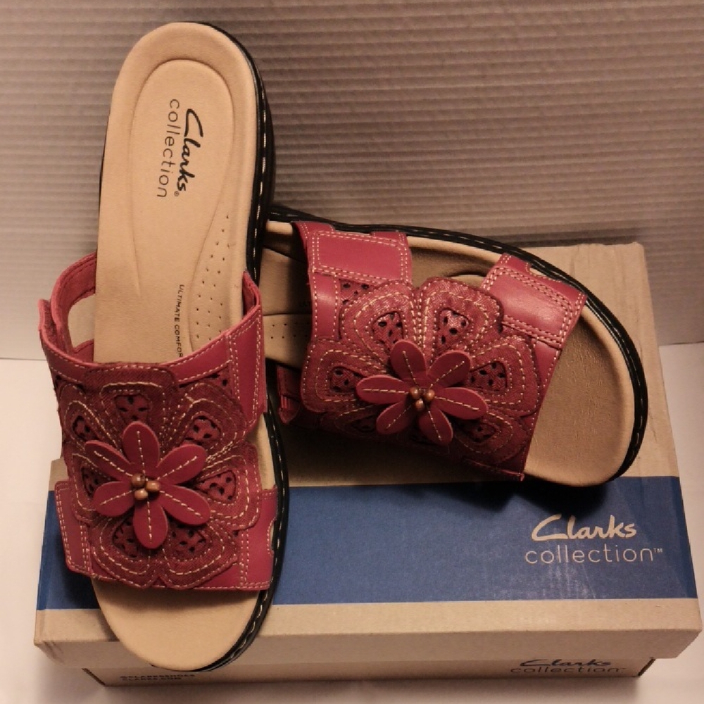 Clarks Merliah2 Bella, Floral Red Sandals